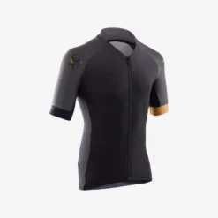 Maillot Ciclismo MTB Manga Corta Hombre Rockrider Xc Light Negro Y Ocre
