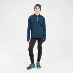 Mallas Atletismo Largas Cálidas Niños Kiprun Warm+ Negro