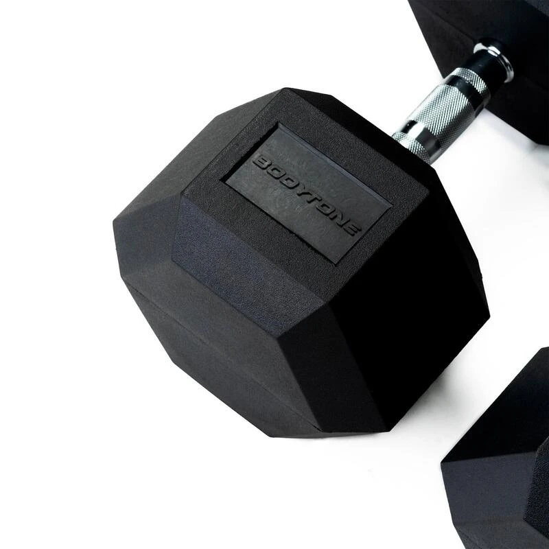 BODYTONE Mancuernas De Goma Hexagonales Profesionales 15Kg 4 BODYTONE Mancuernas De Goma Hexagonales Profesionales 15Kg - Imagen 4