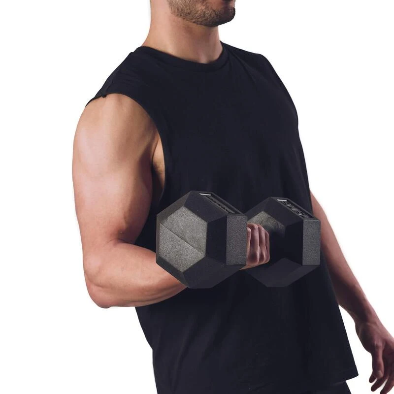 BODYTONE Mancuernas De Goma Hexagonales Profesionales 35Kg 3 BODYTONE Mancuernas De Goma Hexagonales Profesionales 35Kg - Imagen 3
