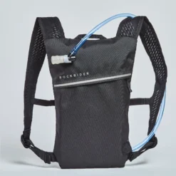 Mochila Hidratación Bicicleta MTB 2L/1L Agua Rockrider Explore Negro