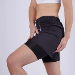 Kalenji Pantalón Corto 2 En 1 De Running Transpirable Mujer - Run Dry 500 Negro -Deporte Total Shop pantalon corto 2 en 1 de running transpirable mujer run dry 500 negro 3