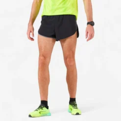 Pantalón Corto Running Hombre Kiprun Split Negro