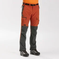 Pantalón De Montaña Y Trekking Resistente Hombre MT500 Naranja
