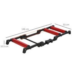 Rodillo De Entrenador De Bicicleta HOMCOM Rojo, Negro 146x55x10,5 Cm -Deporte Total Shop rodillo de entrenador de bicicleta homcom rojo negro 146x55x105 cm 2