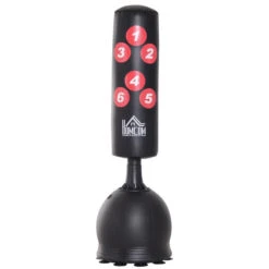 Saco De Boxeo De Pie Con Base Rellenable HOMCOM 50x50x165 Cm Negro