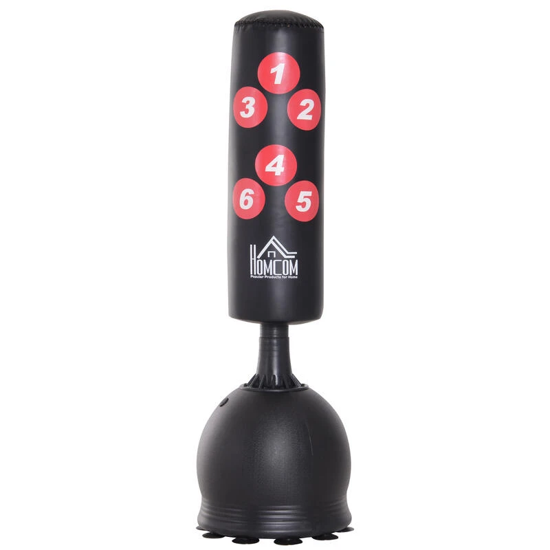 Saco De Boxeo De Pie Con Base Rellenable HOMCOM 50x50x165 Cm Negro 1 Saco De Boxeo De Pie Con Base Rellenable HOMCOM 50x50x165 Cm Negro