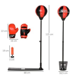 Saco De Boxeo Niños Altura Ajustable HOMCOM 68x18.5x125 Cm Multicolor -Deporte Total Shop saco de boxeo nios altura ajustable homcom 68x185x125 cm multicolor 2