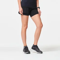 Short Pantalón Corto Running 2 En 1 Con Mallas Mujer Kiprun Negro -Deporte Total Shop short pantalon corto running 2 en 1 con mallas mujer kiprun negro 4