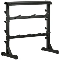 Soporte Para Barras Mancuernas Y Pesas HOMCOM 100x55x102 Cm Negro