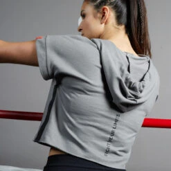 Sudadera De Boxeo Con Capucha Mujer Outshock 100 Gris -Deporte Total Shop sudadera de boxeo con capucha mujer outshock 100 gris 2