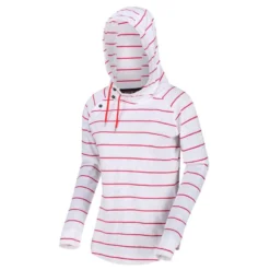 Regatta Sudadera Merindah Para Mujer Rosa Virtual, Blanco De Rayas