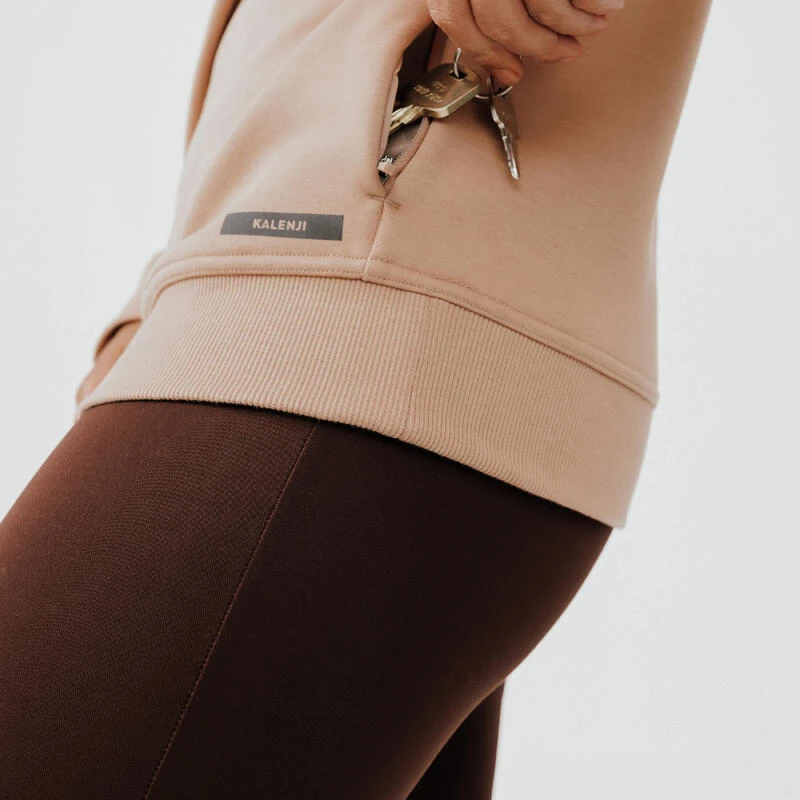 Kalenji Sudadera Running Cálida Cuello Con Cremallera Mujer Warm+ Beige 5 Kalenji Sudadera Running Cálida Cuello Con Cremallera Mujer Warm+ Beige - Imagen 5