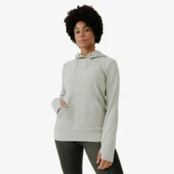 Kalenji Sudadera Running Con Capucha Cálida Mujer Hood 500 Gris