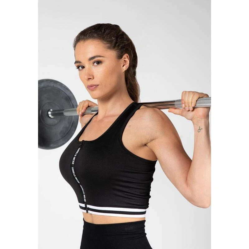 Top Deportivo De Tirantes Con Cremallera Mujer GORILLA WEAR Mesa Zip Negro 4 Top Deportivo De Tirantes Con Cremallera Mujer GORILLA WEAR Mesa Zip Negro - Imagen 4