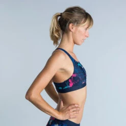 Top Natación Mujer Nabaiji Azul Marino Estampado -Deporte Total Shop top natacion mujer nabaiji azul marino estampado 2